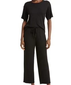 Women's Rib Pajamas Short Sleeve Two Piece Lounge Set Modal Womens Pyjamas Sustainable Homewear for Women sleepwear