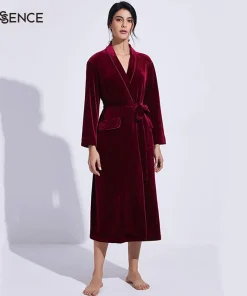Winter Elegant Party Bridesmaid Femme Flannel Long Bath Robe Luxury Bridal Fleece Velvet Plush Robes for Women