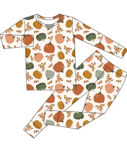 Thanks Giving Bamboo Pajamas Sets Kids Toddler Boys Girls Daily Snug Fit Sleepwear Set