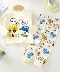 100% Cotton Cartoon Boys Pajamas Sleepwear 2pcs Pjs Set Soft Children Kids Pajamas Sets Winter Baby Clothes Set Wholesale