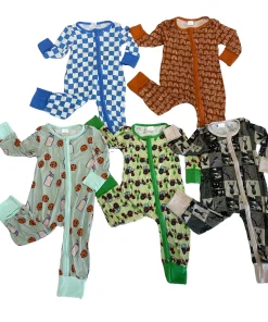 Hot Sale Wholesale High Quality Plaid Print Checkered Long Sleeve Two Piece All Season  Drawstring Lounge Wear Pajamas