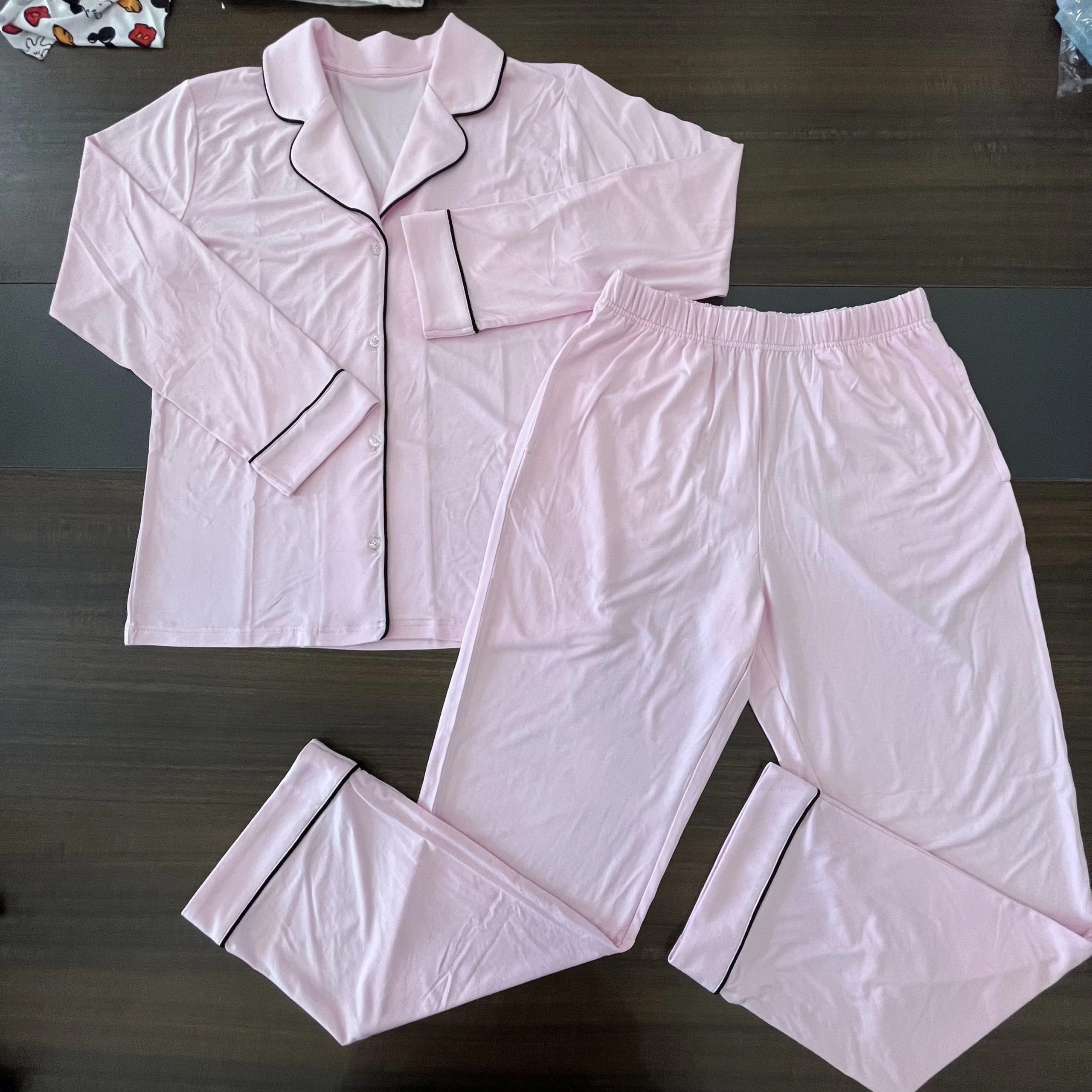 Luxury Satin Silk Men's Pajamas Sets 2pcs Fashion Pyjamas Suits with Long Sleeves for Adults Solid Satin Sleepwear - Image 5