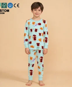 Organic Kids Bamboo Pajamas Two Piece Pajama Sets for Children Pyjamas  Boys Slpeepwears Kids Lounge Wear Nightsuits