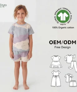 100% Gots Certified Organic Cotton Summer Kids Clothes High Quality Girls Pajamas Kids Manufacturer