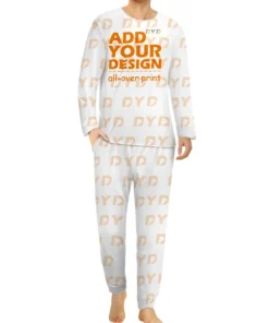 Print Demand Plus Size Autumn Men Thermal Sleepwear Leisure Pajamas Set Long Sleeve Trousers with Night Pijamas Home Wear