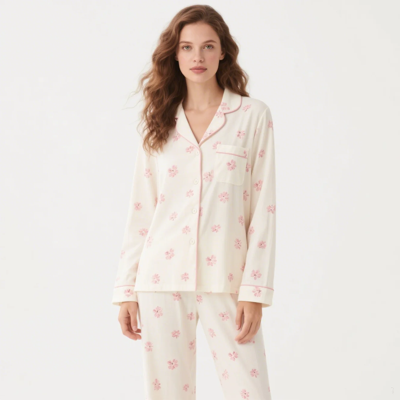 Pajama Factory Bamboo Pajamas Provide Sample Cute Printed Womens Sleepwear Cotton Fabric Pyjamas - Image 2