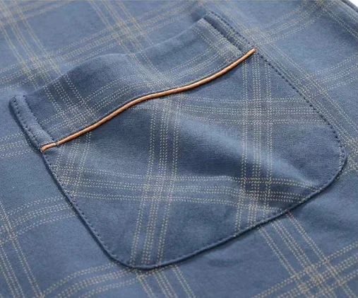 Plus Size Autumn Men's Knitted Cotton Pajamas Set Turn-down Collar Long Sleeve Trousers Casual Sleepwear Home Wear - Image 4