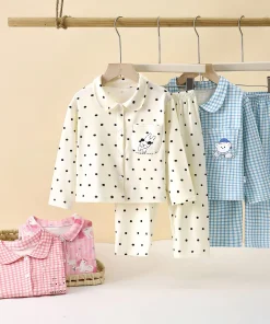 New Autumn Boys 'and Girls' Children's Sleepwear Set:  & 2025 Baby Long PantsHome Wear for Kids Factory Wholesale