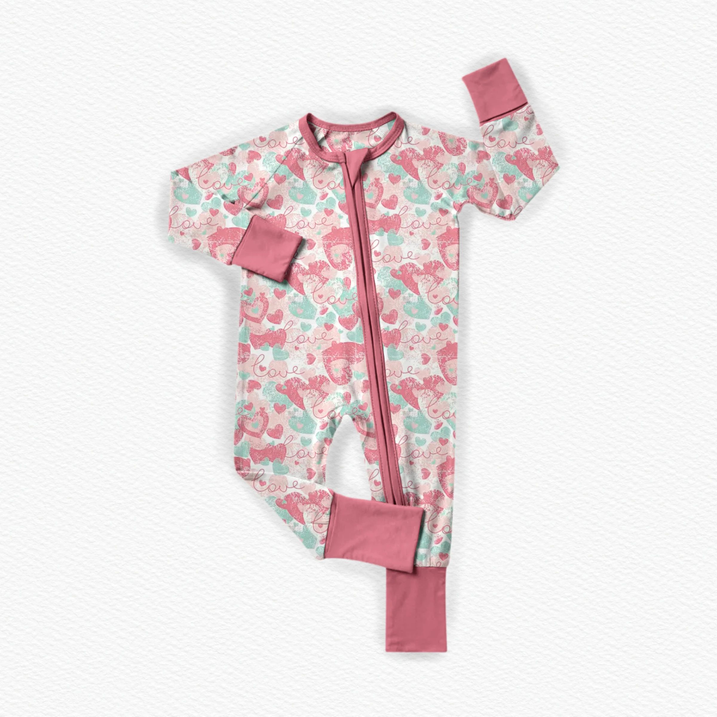 Bamboo Kids Pajamas Newborn Soft Comfortable Toddler Sleepwear Footie Pajamas Bamboo Fiber Pajamas PINK - Image 3