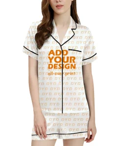 Print on Demand Luxury Lce Silk Pajamas Suits Sleepwear Summer Short Sleeved Nightwear Women Pijamas Sets