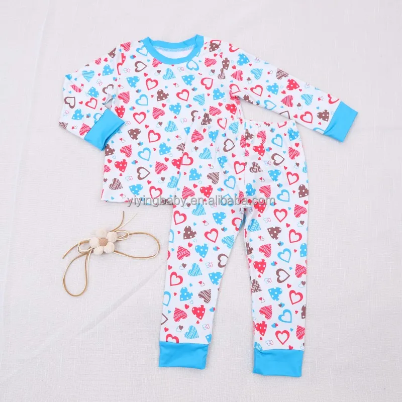 Baby Clothing Two-piece Set Bamboo Baby Pajamas Heart Valentine's Day Gifts Box Wholesale Children Clothes Boysand Girls - Image 4