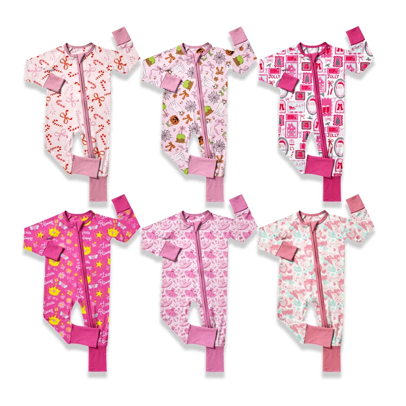 Bamboo Kids Pajamas Newborn Soft Comfortable Toddler Sleepwear Footie Pajamas Bamboo Fiber Pajamas PINK
