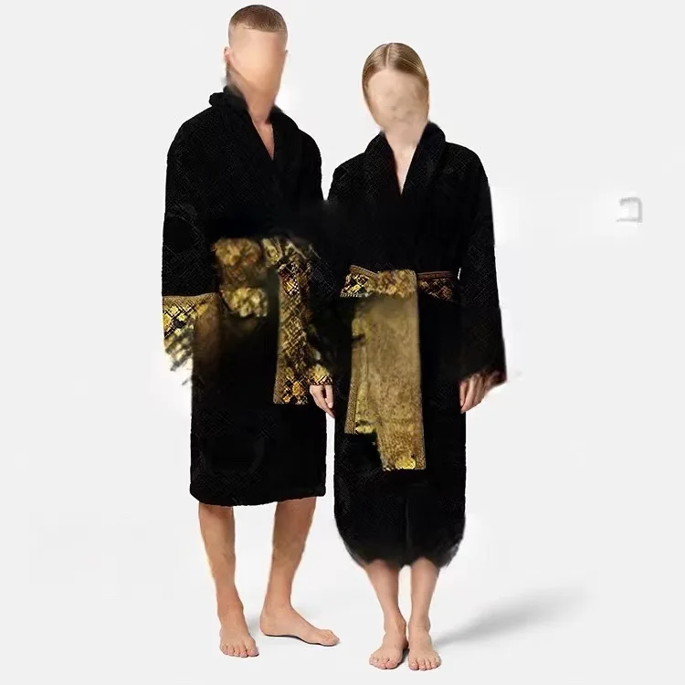 100% Cotton Solid Color Towel Shawl Bathrobe Fashion New Hot Selling Men's Women's Nightwear Bathrobe Sexy Lingerie HLY