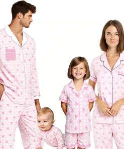 New Design Valentine's Printing Women's Pajamas Long Sleeves Comfortable Casual Family Matching Outfit Bamboo Pajamas
