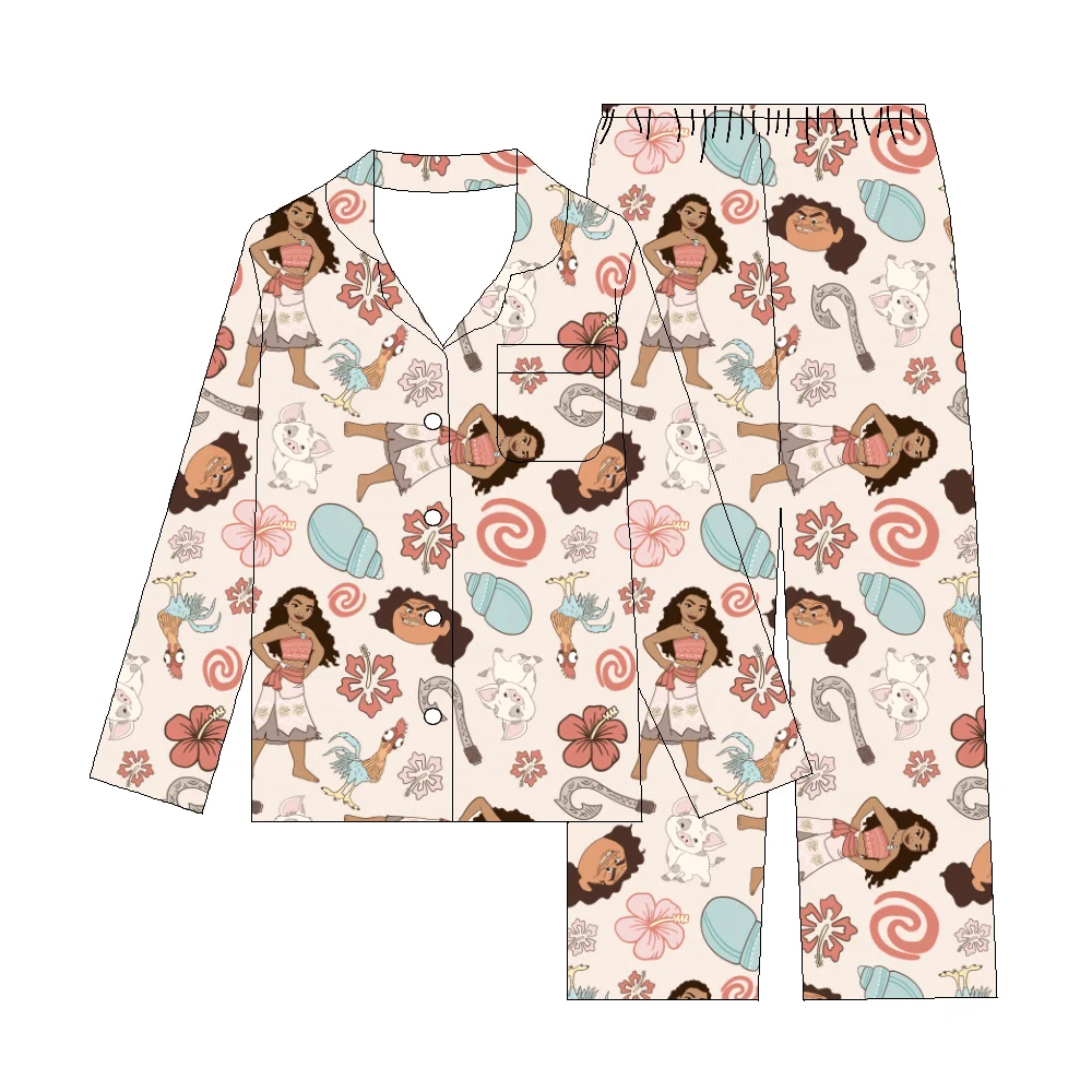 Women Long Sleeved Set Women Notch Collar Pajamas Set d Bamboo Fiber Lapel Breathable Pajamas for Women