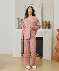 Fung 8002 Women's Pyjamas  Modal Pajamas Bamboo Pajamas Long Set Pajama Pants Nightgown