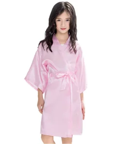 Baby Bath Robe Wholesale Kids Satin Spa Bathrobes Luxury for Girls Birthday Spa Party