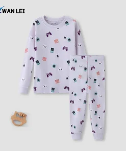 izable Organic Cotton Boys Pajamas Comfortable Cartoon Printed Children's Sleepwear