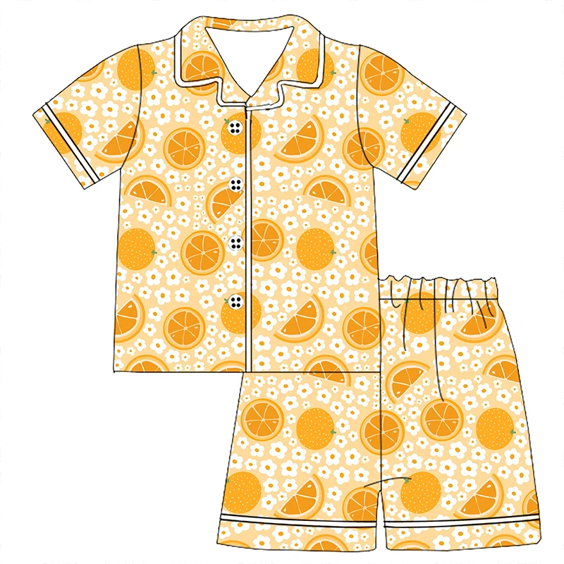 Boutique Kids Girl Short Sleeve Two Piece Pajamas Spring Summer Printing Sleep Wear Set - Image 4