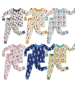 izable Designs Kids Cartoon Pattern Long Sleeve Pajama Set Summer Casual Loungewear  Suitable