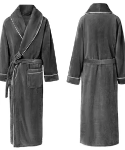 High Quality  Home Solid Flannel Luxury Bath Robes Couple Bathrobe Set With Spa Women Bathrobe Fu Size