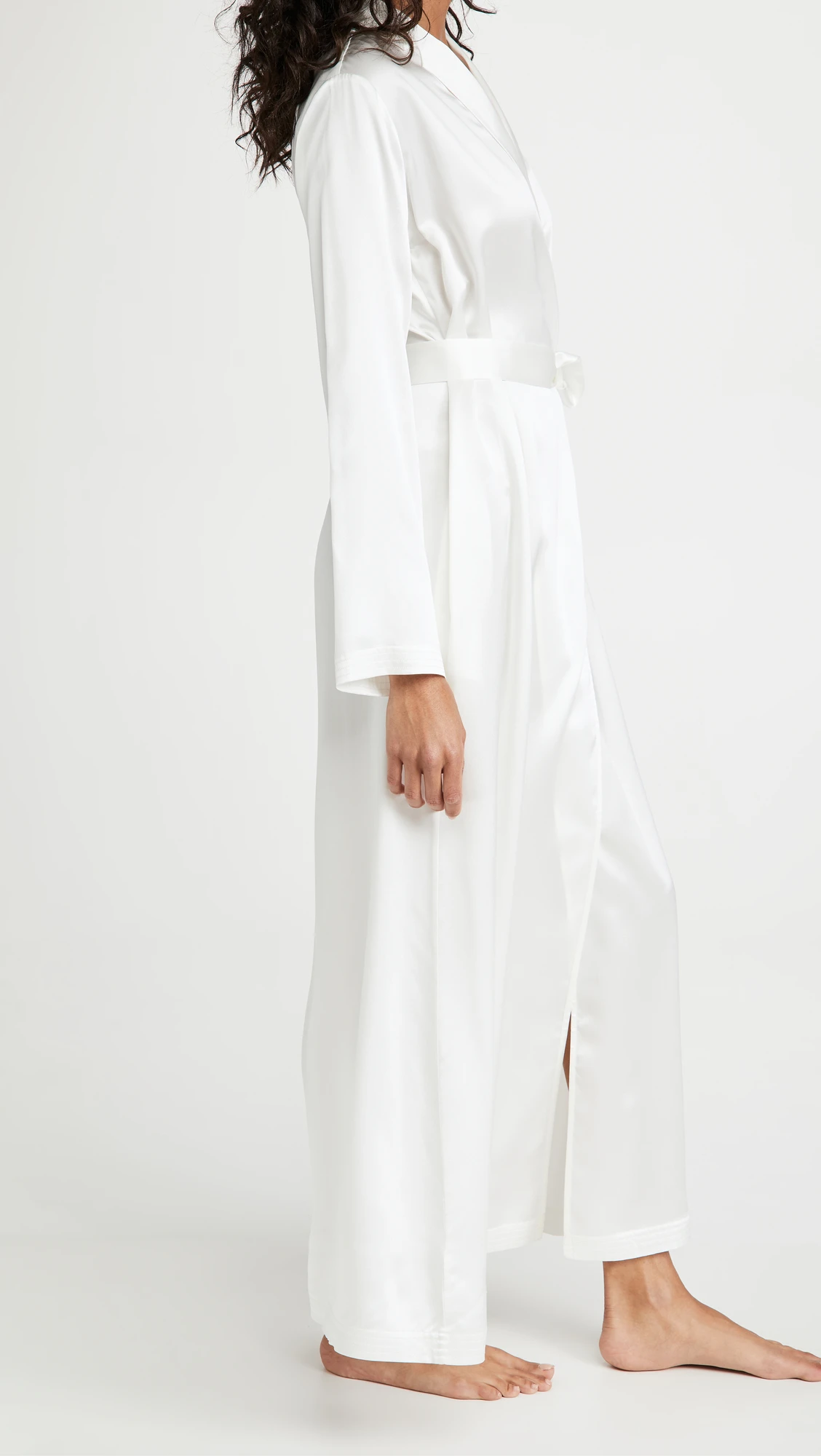 Ladies Long Luxury Robes Solid Wholesale Kimono Satin Silk Robe Pajamas Femme Belted Wrap Women Bathrobe - Image 4