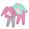 Kids Girls Animal Print Soft Breathable Cotton Spandex Knitted Plus Size Autumn Pajamas Set Embroidered Sleepwear