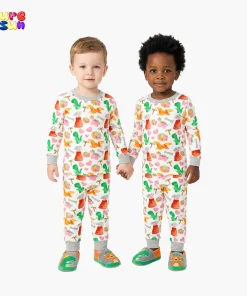 Puresun High Quality Spring Breathable Cartoon Print Kids Pyjamas Long Sleeve Bamboo Viscose Boys Sleepwear  Pajamas