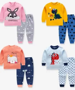 BOTTCOOLA High Quality Casual Long Sleeve Clothing Skin-friendly Autumn Kids Pajamas Girls Boys Cartoon Children Sleepwear Sets