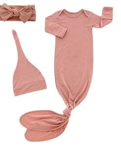 Casual Baby Night Gowns Solid Long Sleeve Toddler Clothing Boutique Rayon Infant Girls Sleepwear