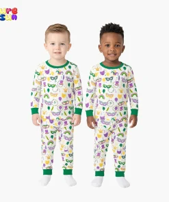 Puresun Low Moq 100% Organic Cotton Breathable Summer Boys Sleepwear Print Kids Nightgown Bamboo  Boys Pajamas