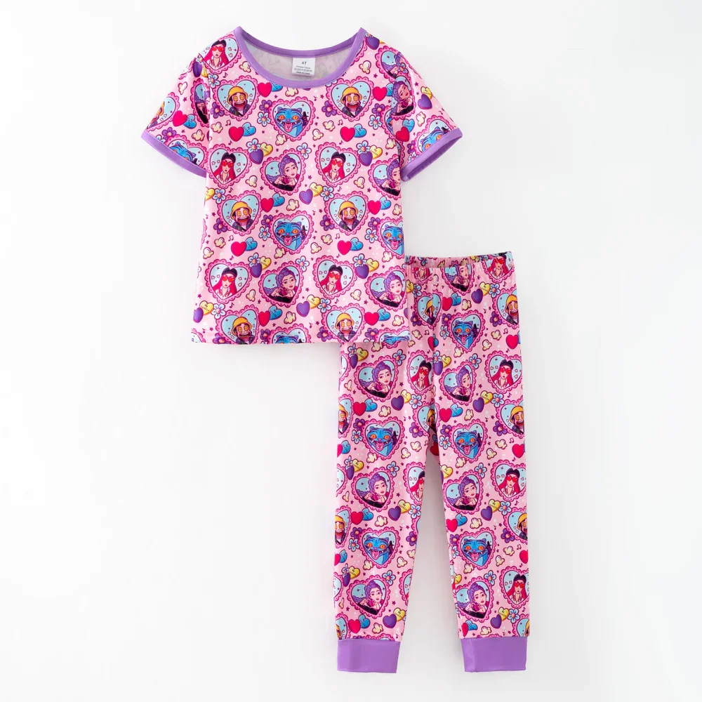 d Cartoon Characters Print Children Pajama Clothes Set Baby Boy Pajamas 2 Piece Girls Milk Silk Pajamas for Kids - Image 2