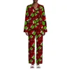 Christmas Home Suit 3D Digital Print Casual Comfortable Knitted Pajama Set with Thermal and Breathable Features
