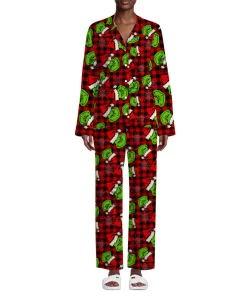 Christmas Home Suit 3D Digital Print Casual Comfortable Knitted Pajama Set with Thermal and Breathable Features